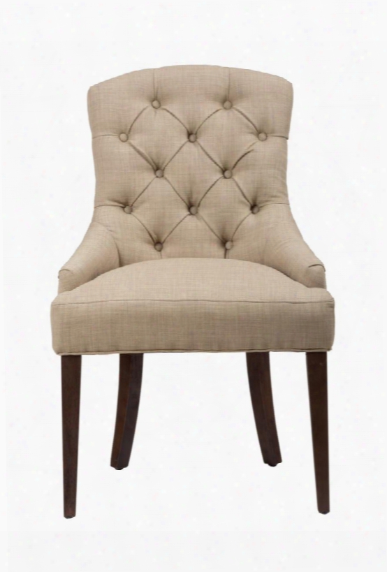 Geneva Hills Collection 678-212kd 25" Upholstered Side Chair With Button Tufting And Nailhead Trim In Rustic