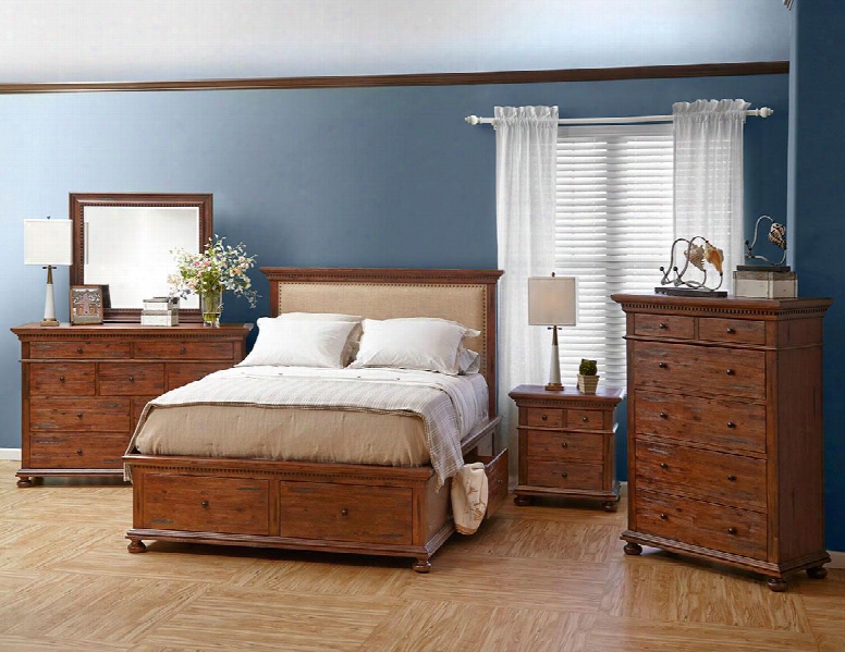 Geneva Hills Collection 680qpbdmnc 5-piece Bedroom Set With Queen Bed Dresser Mirror Nightstand And Chest In Rich