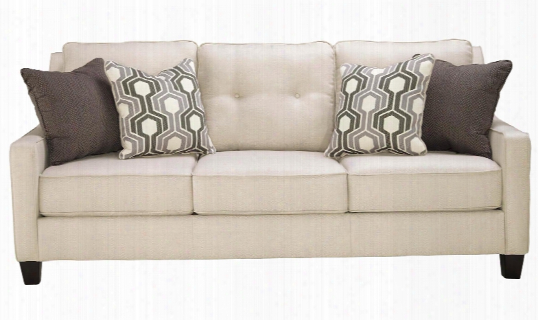 Guillerno Collection 7180138 86" Sofa With Fabric Upholstery Buttontufting Tapered Legs And Contemporary Stylw In