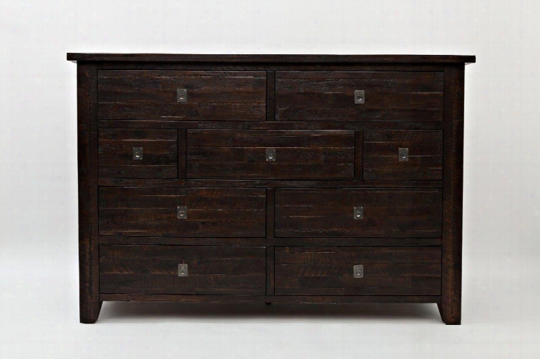 Kona Grove Collection 707-10 62" 9-drawer Dresser With Acacia Solids And Veneer Tapere D Fee And Casual Style In Deep