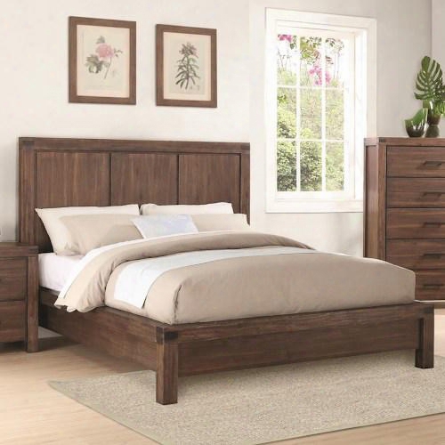 Lancashire Collection 204111kw California King Platform Bed In Wire Brushed Cinnamon