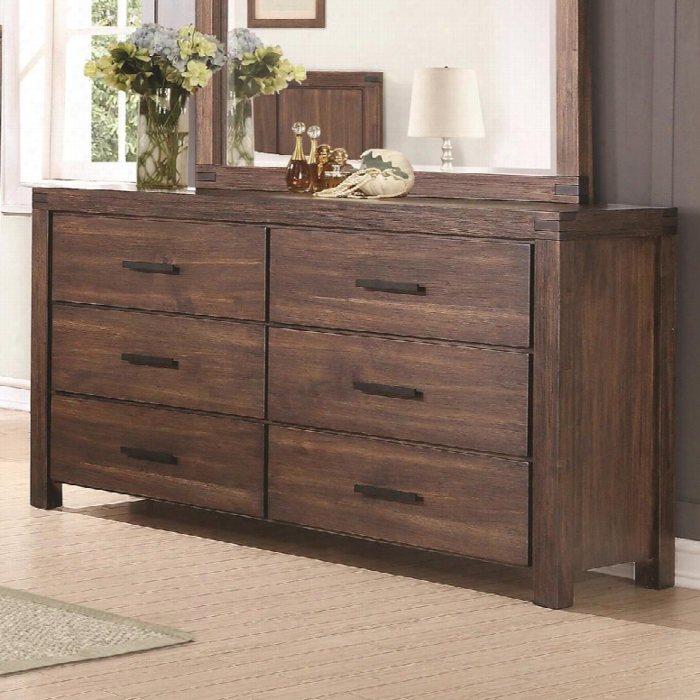 Lancashire Collection 204113 66" Dresser With Six Drawers Felt-lined Top Drawers And Removable Jewelry