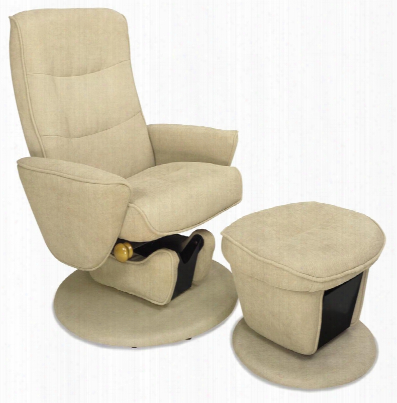 Laval34uph Relax-r Recliner And Ottoman With 360 Swivel Motion 9" Glider And Fabric Upholstery In Camel