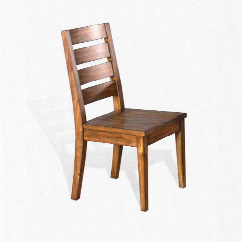 Live Edge Collection 1512nm 39" Ladderback Chair With Wooden Seaat Tapered Legs And Apon In Natural Mindi