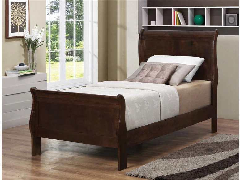 Louis Philippe Collection 202411t Twin Size Sleigh Bed With Curved Footboard And Headboard Selected Hardwood And Veneers Construction In Cappuccino