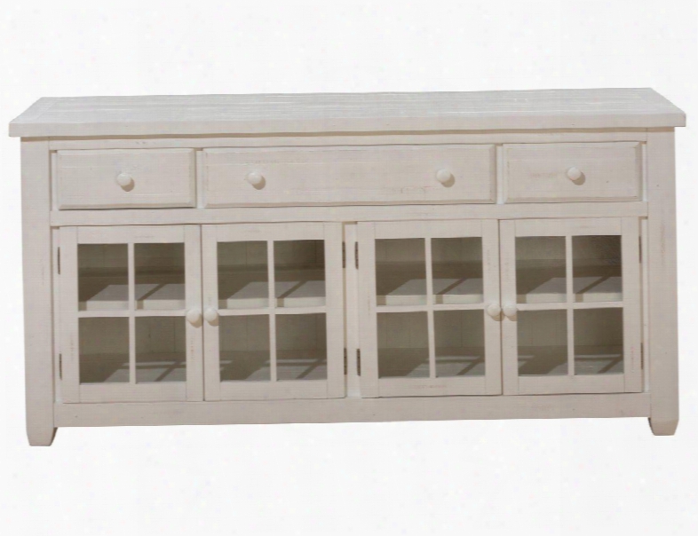 Madaket Collection 648-66 66" Media Unit With Three Drawers Four Glass Doors And Full Extension Drawers In Madaket