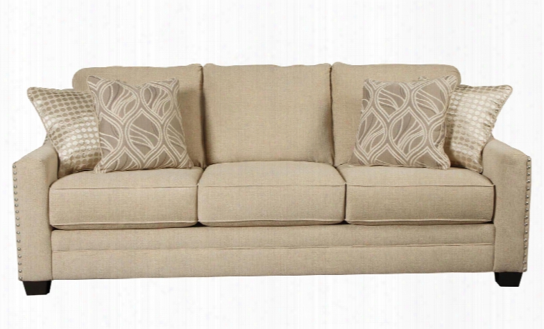 Mauricio Collection 8160138 92" Sofa With Fabric Upholstery Nail Head Accents Piped Stitching And Contemporary Style In
