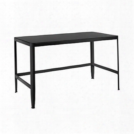 Ofd-pia Bk+e Pia Industial Wood Top Desk In Black With Espresso