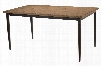 4670DTBR Charleston 60" Rectangular Dining Table with Dark Grey Metal Construction and Rubber Wood Top in Desert Tan