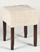 55240 Bellamy 16.75" Square Backless Vanity Stool with Light Beige Fabric Upholstery and Rubber Wood Base in Brown