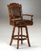 6060-830 Nassau 50" Leather Upholstered 360 Degree Swivel Game Bar Stool with Nail Head Accents and Wood Frame in