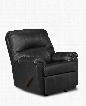 U278-19 WINDSORBLACK 37" Windsor Bonded Leather Rocker Recliner with Stitched Detailing Plush Padded Arms and Split Back Cushion in