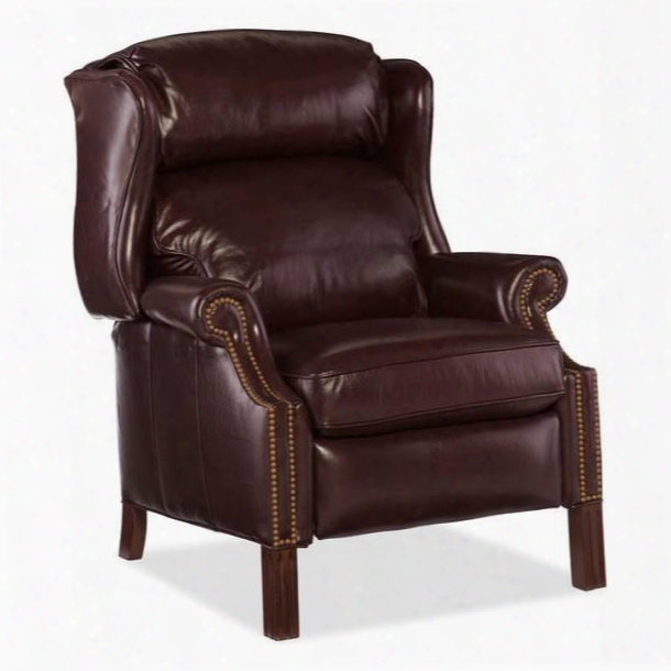 Sicilian Series Rc214-218 44" Traditional-style Living Room Grassstto Recliner With Split Back Cushion Tapered Legs And Leather Upholstery In