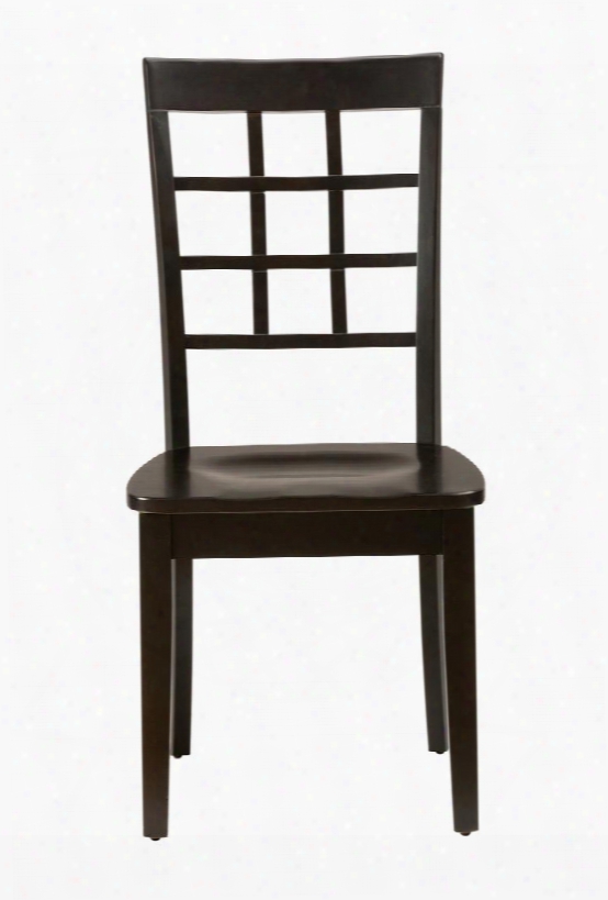 Simplicity Collection 552-939kd 38" Grid Back Chair With Solid Rubberwood Tapered Legs And Casual Style In