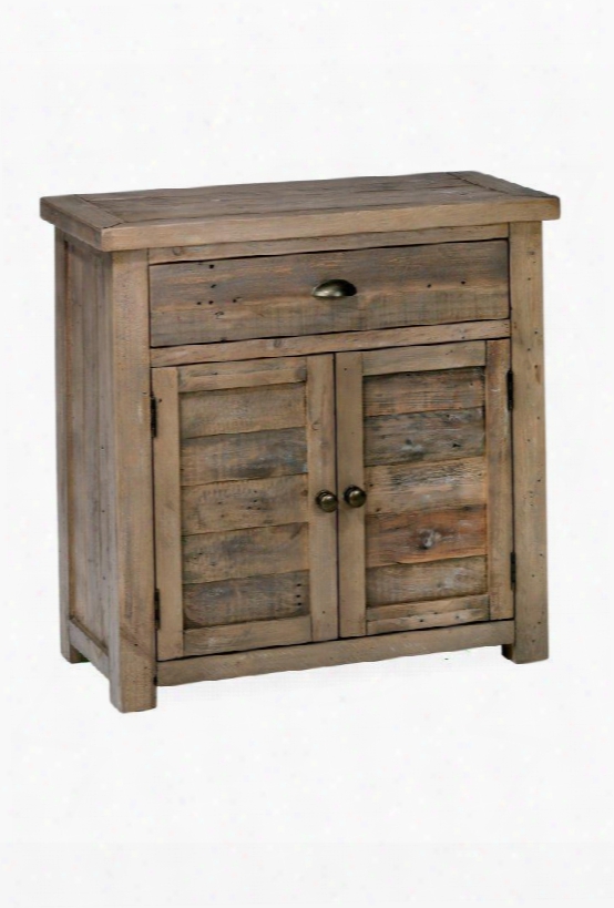 Slater Mill 940-13 32" Accent Chest With Solid Reclaimed Pine Hand-applied Wax Finish Drawer And Cabinet For Extra Storage In Medium