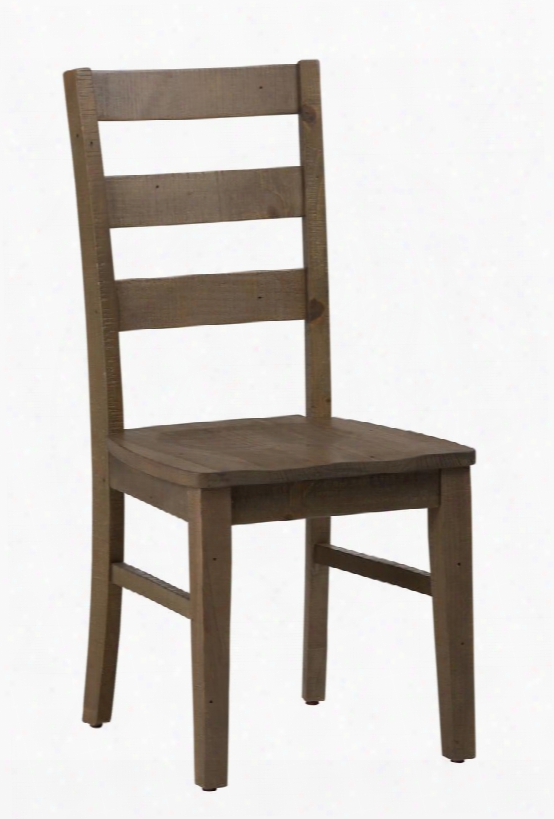 Slater Mill Collection 941-538kd 40" Three Rung Ladderback Chair With Solid Reclaimed Pine Lightly Distressed Finish And Casual Style In Medium