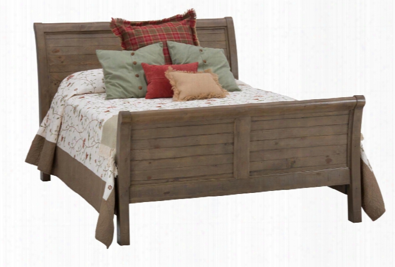 Slater Mill Collection 943-85-86-87 84" Queen Sleigh Bed With Solid Reclaimed Pine Lightly Distressed And Casual Style In Medium