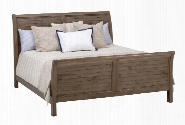 Slater Mill Collection 943-95-96-97 84" King Sleigh Bed With Solid Reclaimed Pine Lightly Distressed And Casual Style In Medium
