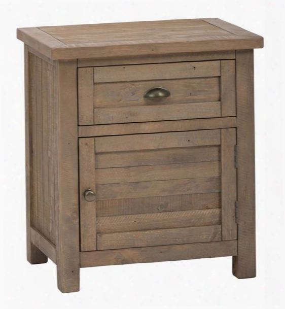 Slater Mill Collection 943n-90 28" Nightstand With Solid Reclaimed Pine Lightly Distressed And Casual Style In Medium