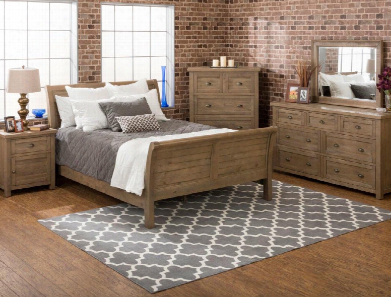 Slater Mill Collection 943qsbdmnc 5-piece Bedroom Set With Queen Bed Dresser Mirror Nightstand And Chest In Medium