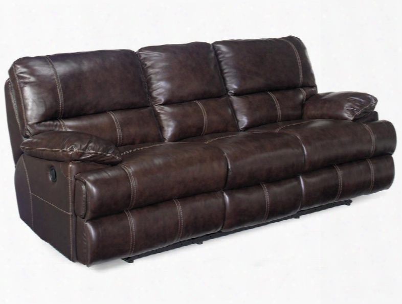 Ss606 Series Ss606-03-089 92" Traditional-style Living Room Sofa With  2manual Recliners 63" Full Recline Length 3" Distance From Wall To Recline And Leather