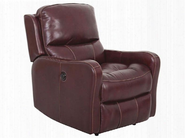 Ss625 Series Ss625-pwr-088 40" Traditional-style Living Room Power Recliner With Stitched Detailing Split Back Cushion And Leather Match Upholstery In