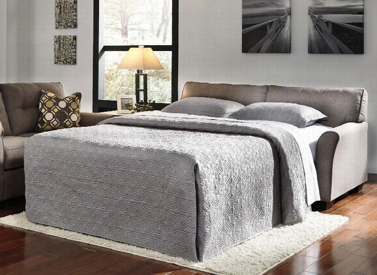 Tibbee 9910136 78" Pull-out Full Size Sofa Sleeper With Tufted Back Cushions Loose Seat Cushions And Mattress In