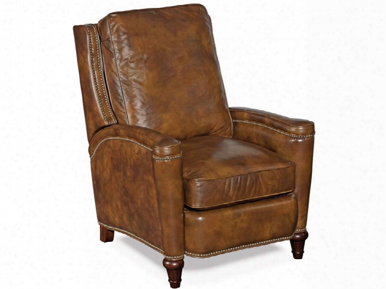 Twin Oaks Series Rc216-222 40" Traditional-style Living Room Plantation Gs Recliner Chair With Nail Head Accents Turned Legs And Leather U Pholstery In