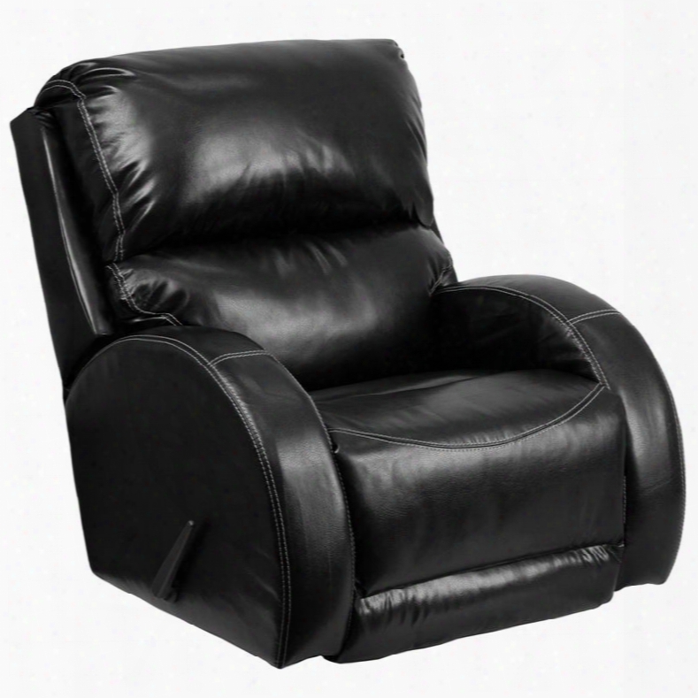 Wa-4990-622-gg 42" - 69" Rocker Recliner With Rounded Arms Plush Pillow Back Lever Reclinner Dacron Wrapped 1.8 Resiliency Foam And Leathersoft Upholstery In