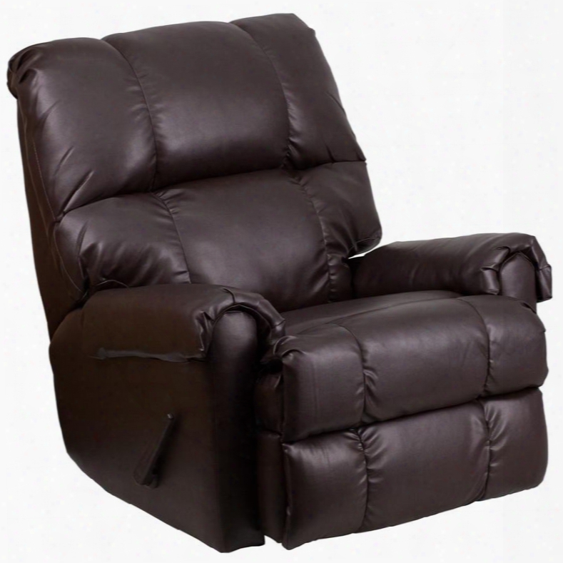 Wm-8700-620-gg Contemporary Ty Chocolate Leather Rocker