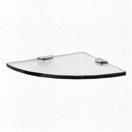 0218ct-10-10pc 10.078" X 10.078" Corner Shelf With Tempered Glass And Solid Brass Construction In Polished
