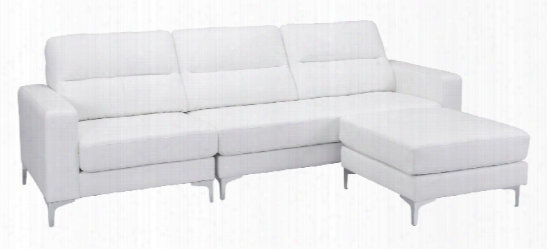 100233 Versa Collection 103" Sectional Sofa Wigh Slim Stainless Stainless Legs Square Arms And Soft Leatherette Upholstery In