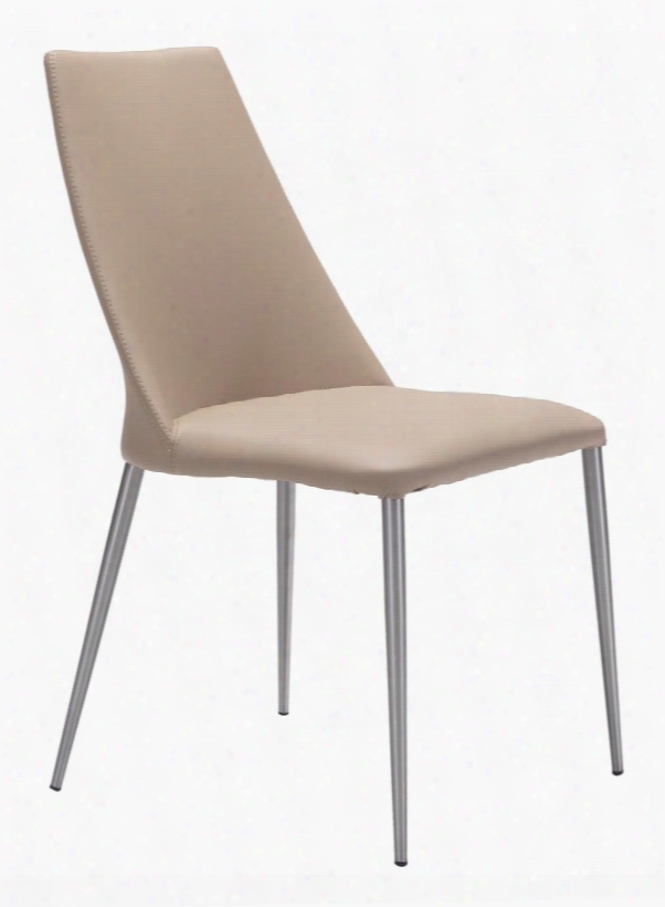 100265 Whisp 35.8" Dining Chair With Steel Legs And Leatherette Seat And Back In
