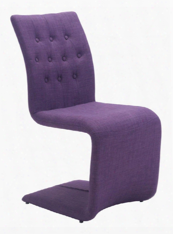 100287 37" Dining Chair With Button Tufting And Fabric Upholstery In