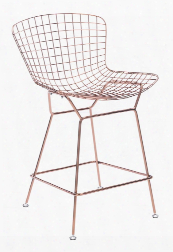 100363 Wire Counter Chair Rose