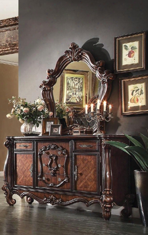 211052pc Versailles 2 Pc Bedroom Set With Dresser And Mirror In Cherry