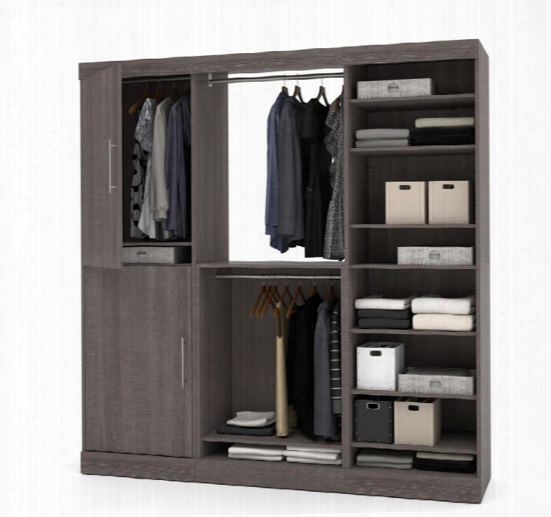 25852-47 Nebula 80" Storage Kit Including Ten Shelves With 4 Fixed And 6 Aadjustable In Bark