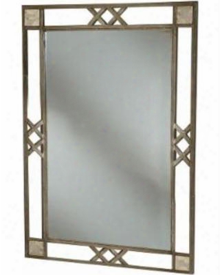 4815-890 Brookside 32"x46" Fossil Mirror With Tubular Steel Frame In Brown