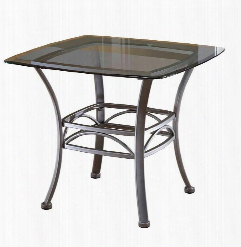 4885ote Abbington Square End Table With Glass Top Curved Legs Elegant Scrollwork And Muted Pewter