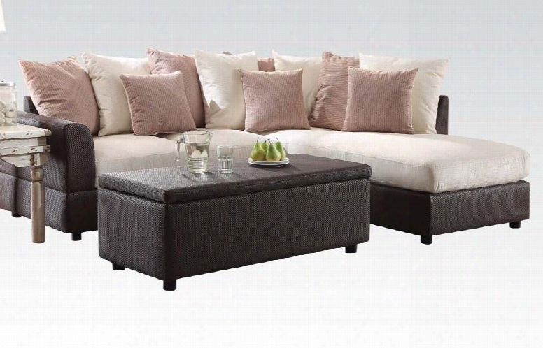 514252pc Barlow 2 Pc Living Room Set With Sectional Sofa And Ottoman In Beige