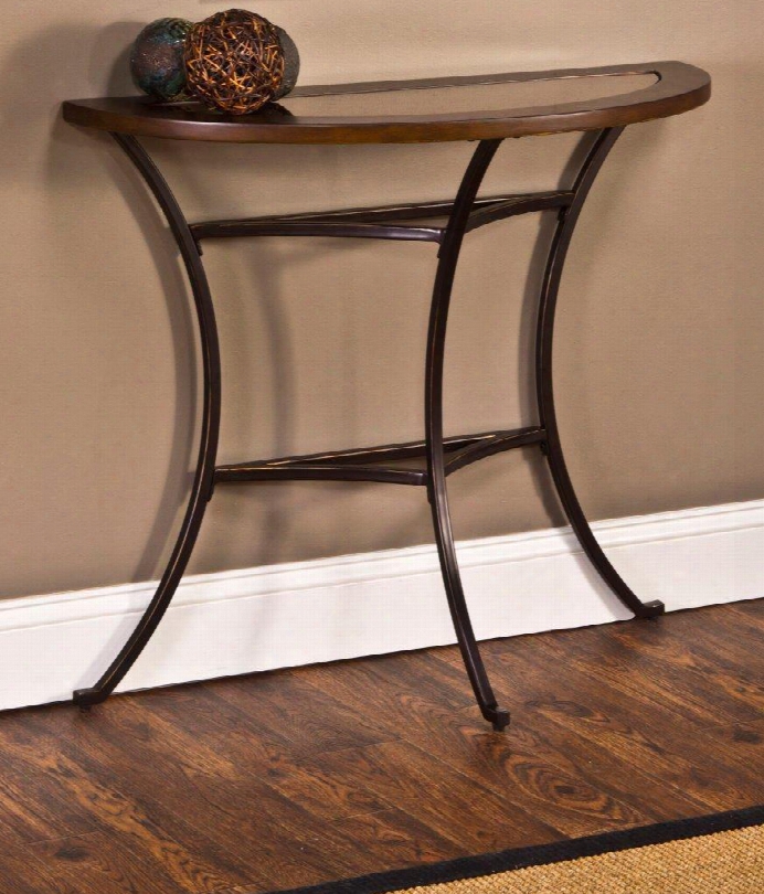 5460-883 Montclair Console Table Wood Border With Mirrored Glass Top/ Metal - Copper