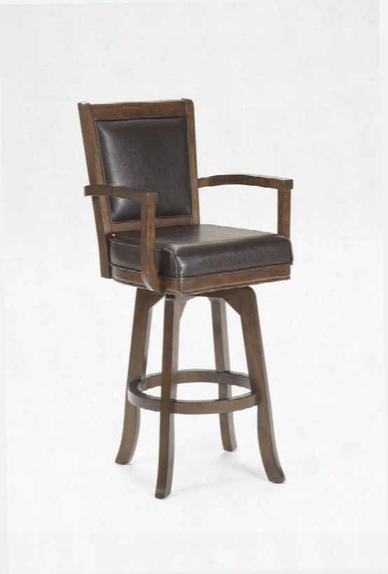 6124-826 Ambassador 43" Counter Stool With Distressed Detailing Mdf Frame And Bonded Leather Seat And Back In Rich