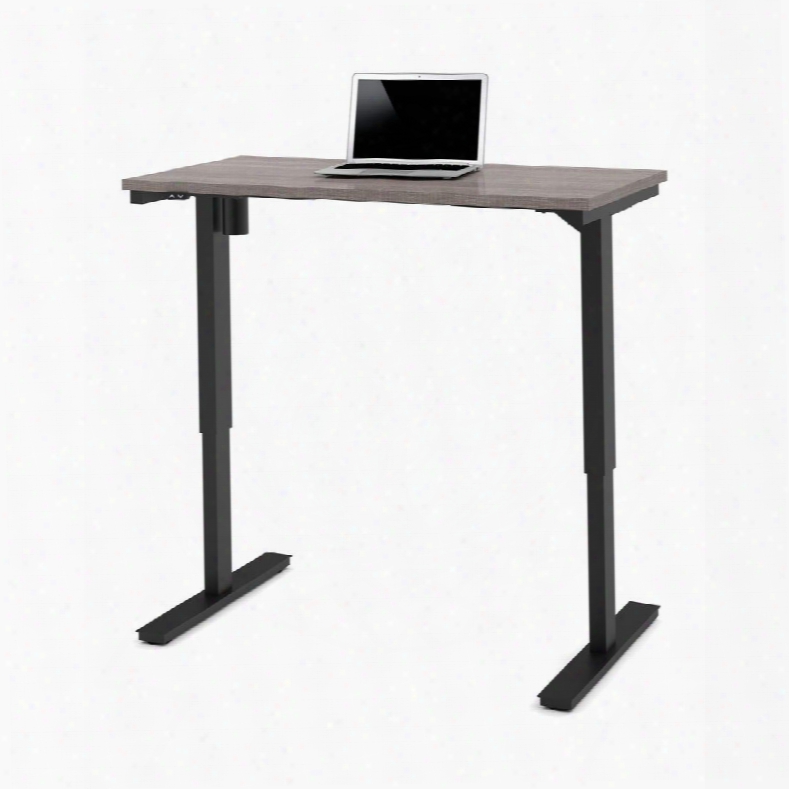 65857-47 24"- 48" Electric Height Adjustable Table With Scratch Stain And Burn Resistant Surface In Bark