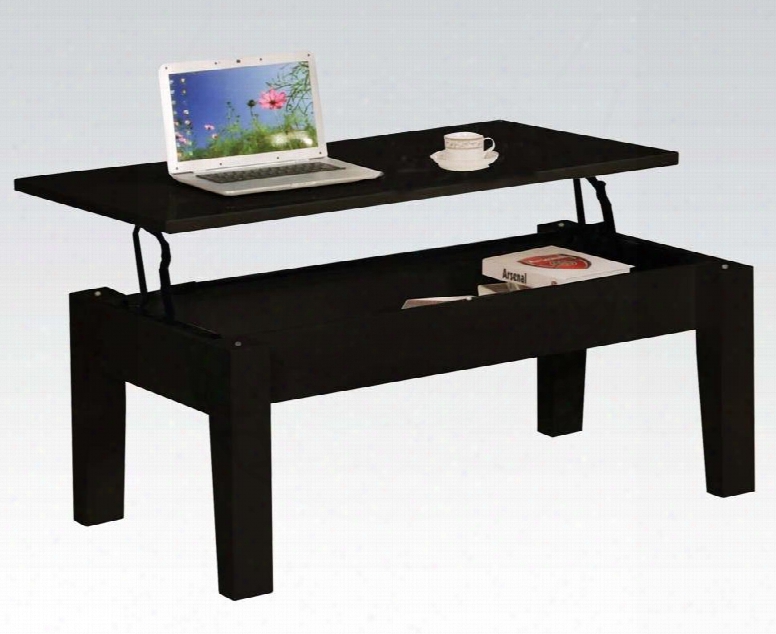 81350 Gideon Coffee Table With Lift Top Mdf Construction And Wooden Frame In Black