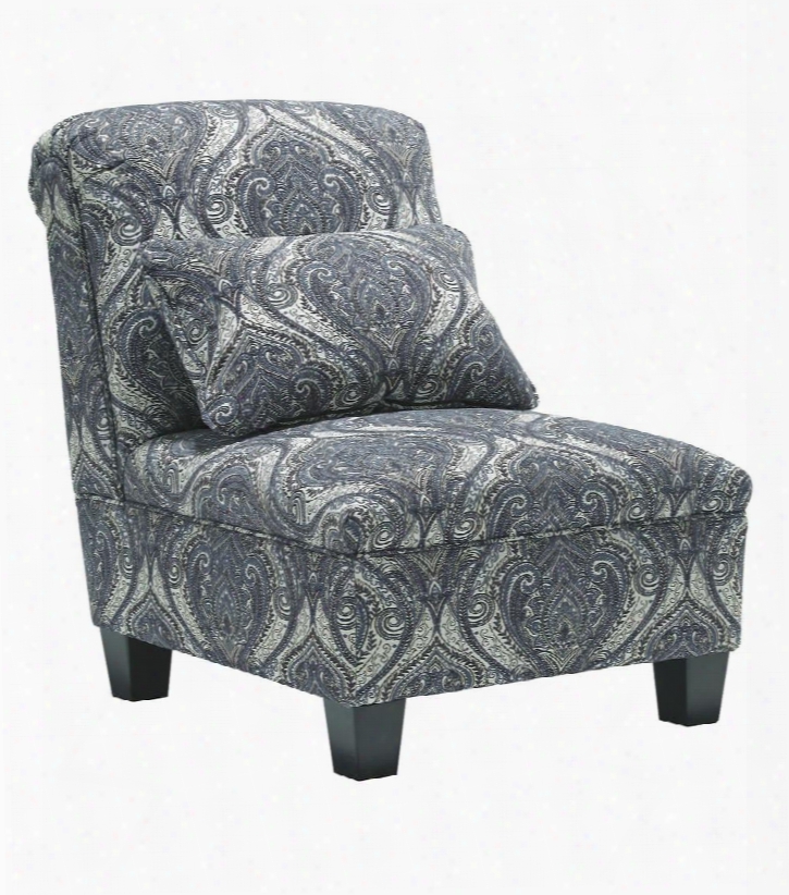 8700246 Navasota Armless Chair With Pillow Included Taperedd Legs Piped Stitching Fabric Upholstery Tight Back And Seat In Regal