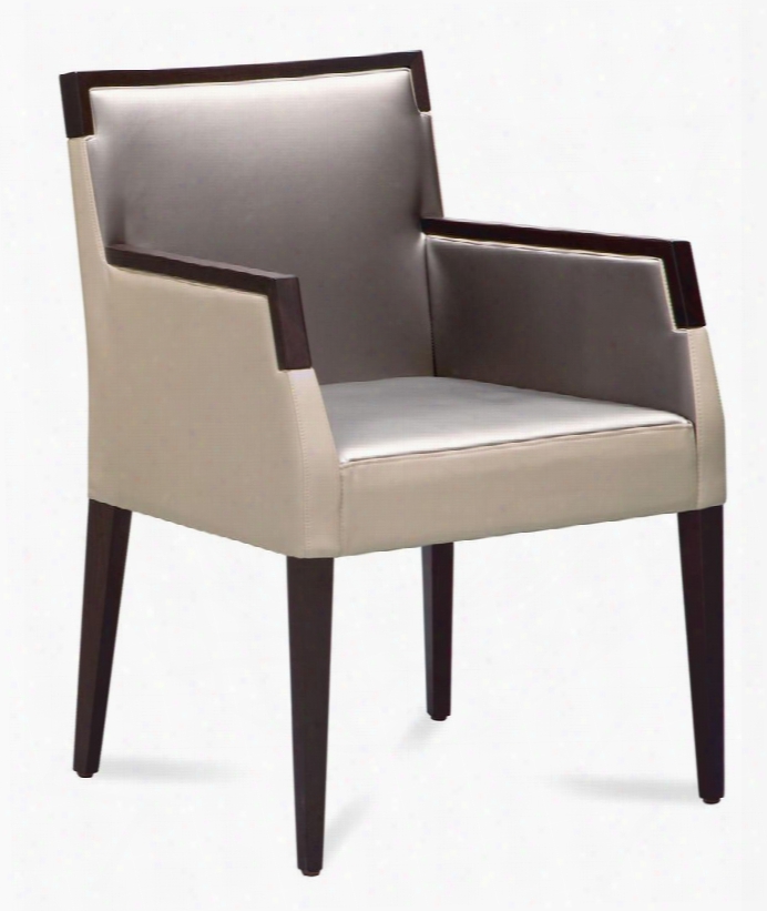 Ariel.p.ik0.we.sd2 Ariel-pi Dining Room Arm Chair With Beechwood Frame Construction Tapered Legs And Taffy Grey Polyurethane Blend Upholstery In Wenge