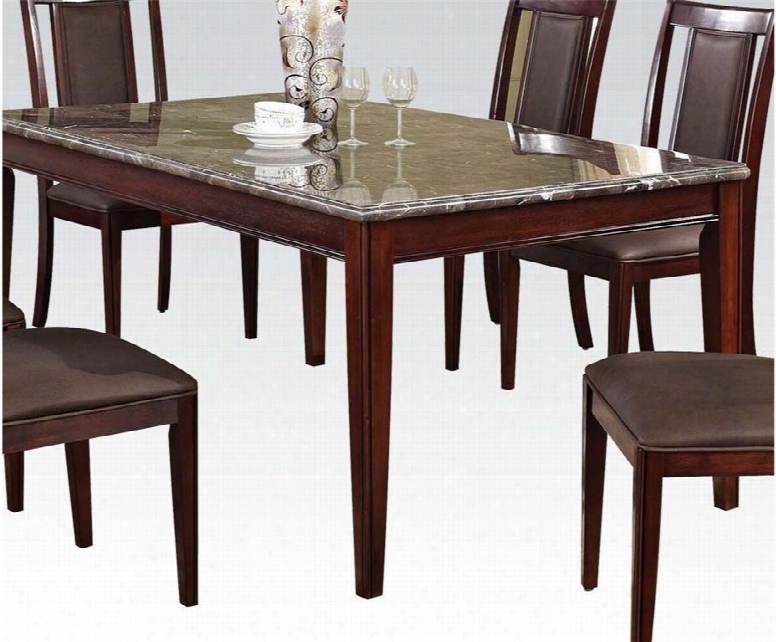 Camelot Collection 70700 64" Dining Table With Black Marble Top Tapered Legs And Wood Veneer Materials In Espresso