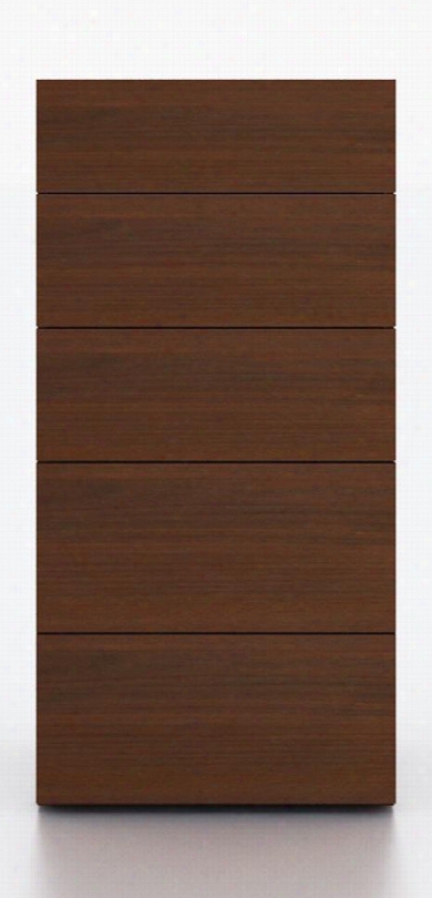 Cp1105a-v36ex-mp Bella Tall Boy Dresser With 5 Drawers Geometric Design And Wood Grain Veneer Construction In Timber Tobacco