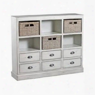 Currituck Collection 15a2064 46" Console With Three Baskets Ssix Drawers And Metal Cup Pulls In