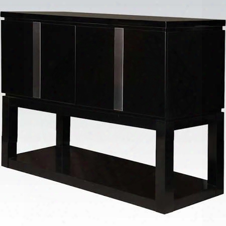 Danny Collection 71253 52" Server With 2 Doors Bottom Shelf And Metal Accents In Black